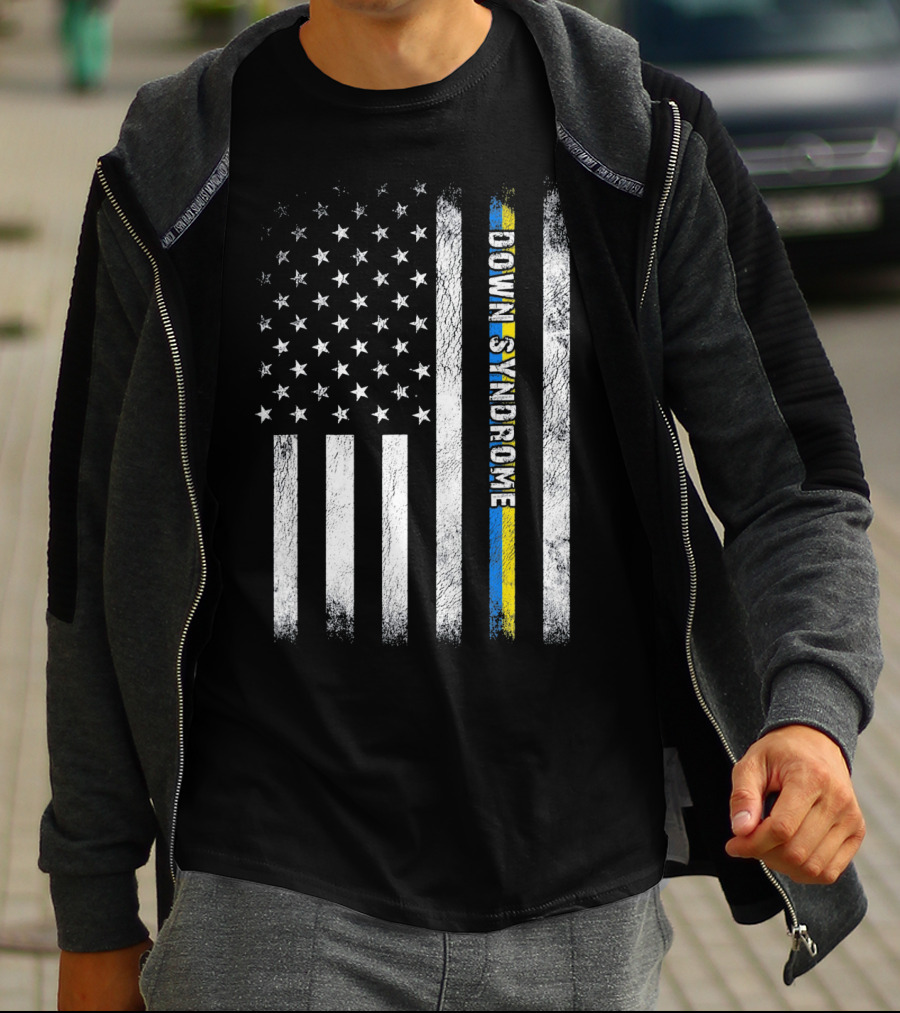 American Flag Down Syndrome Awareness T-Shirt