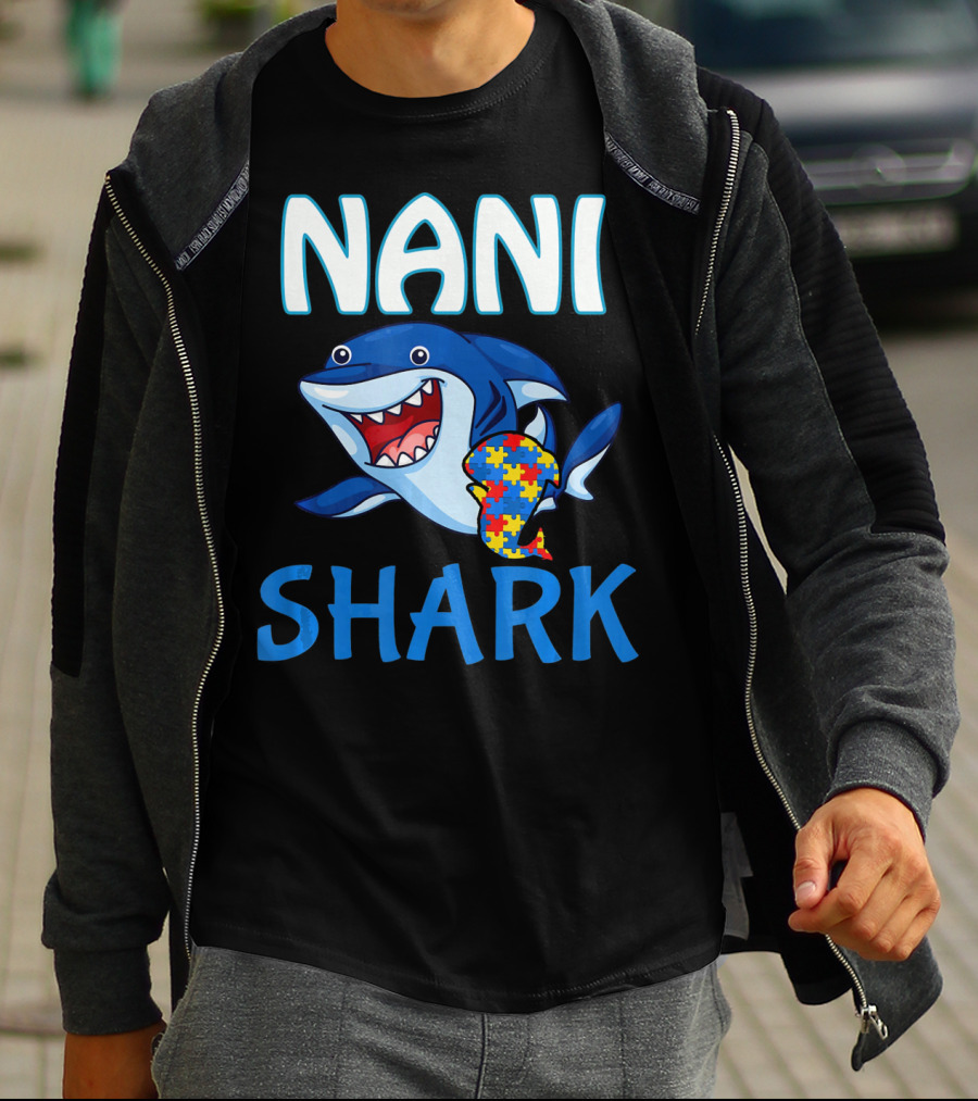 Nani Shark Autism Awareness Puzzle T-Shirt