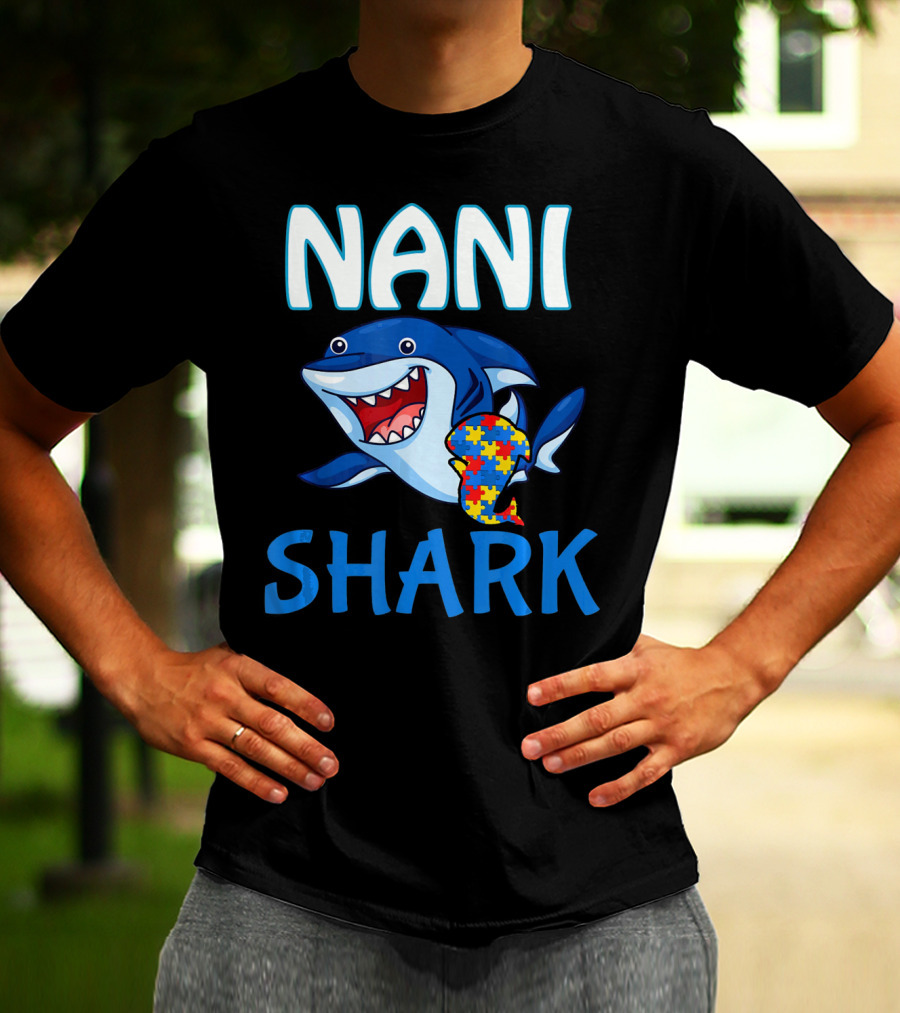 Nani Shark Autism Awareness Puzzle T-Shirt