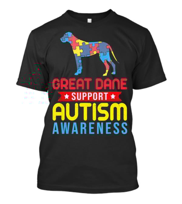 Great Dane Autism Awareness Support Puzzle T-Shirt