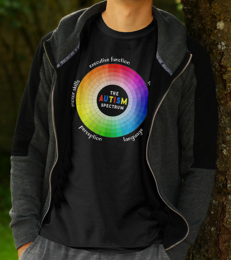 Colorful The Autism Spectrum Motor Skills Executive Function Sensory Perception Language T-Shirt