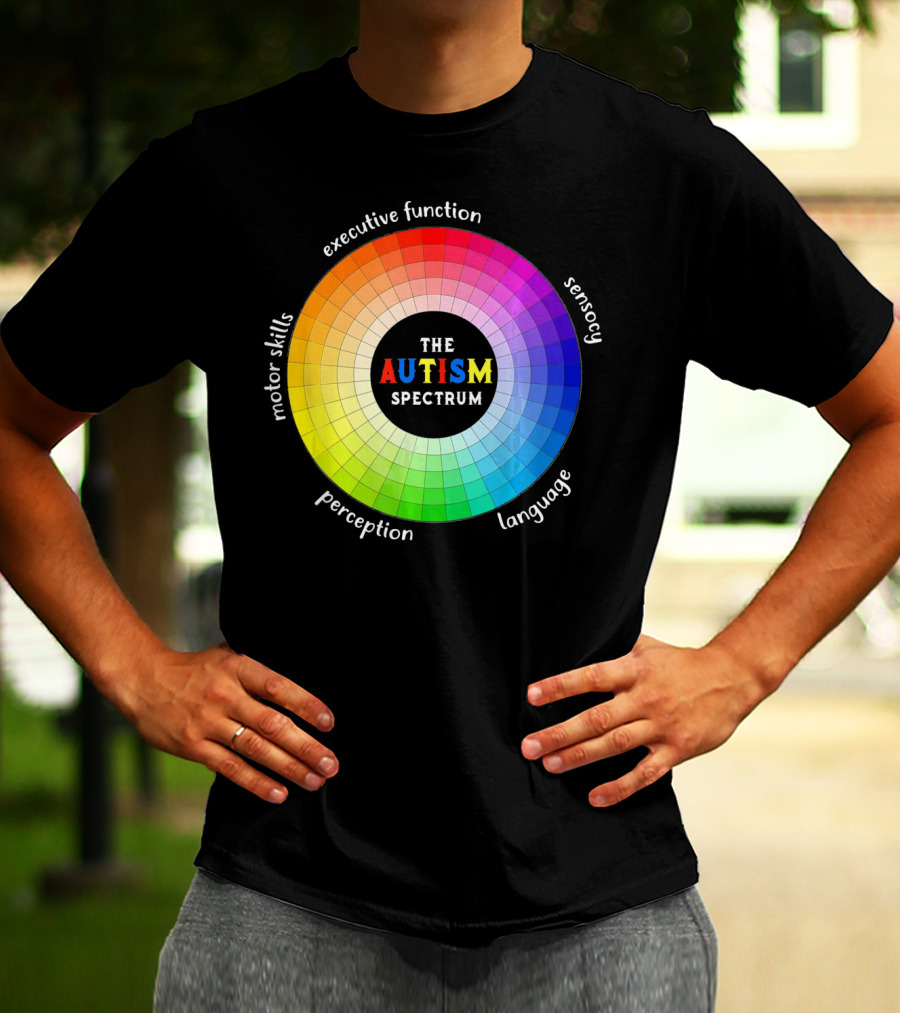 Colorful The Autism Spectrum Motor Skills Executive Function Sensory Perception Language T-Shirt
