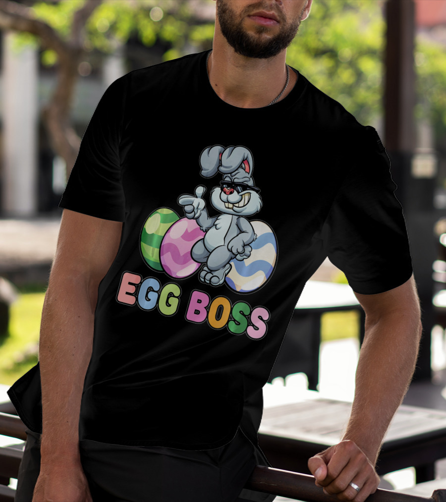 Egg Boss Easter Bunny With Colorful Eggs T-Shirt