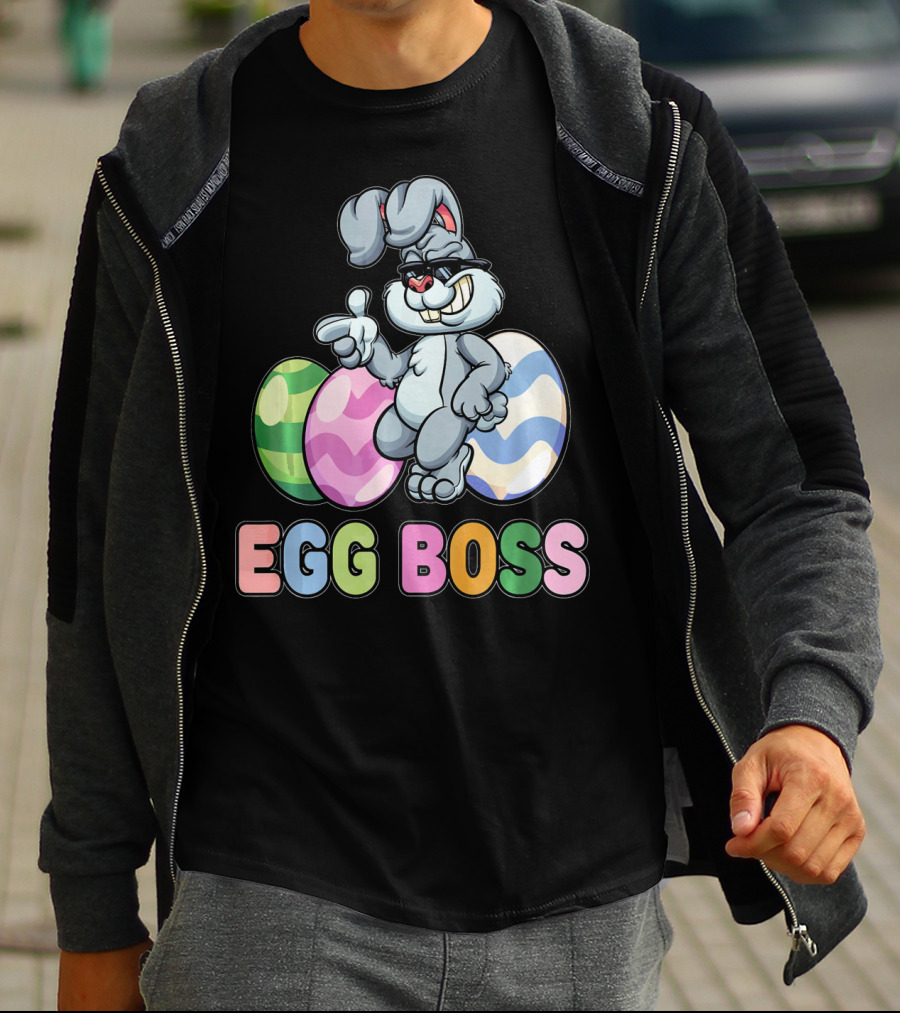 Egg Boss Easter Bunny With Colorful Eggs T-Shirt