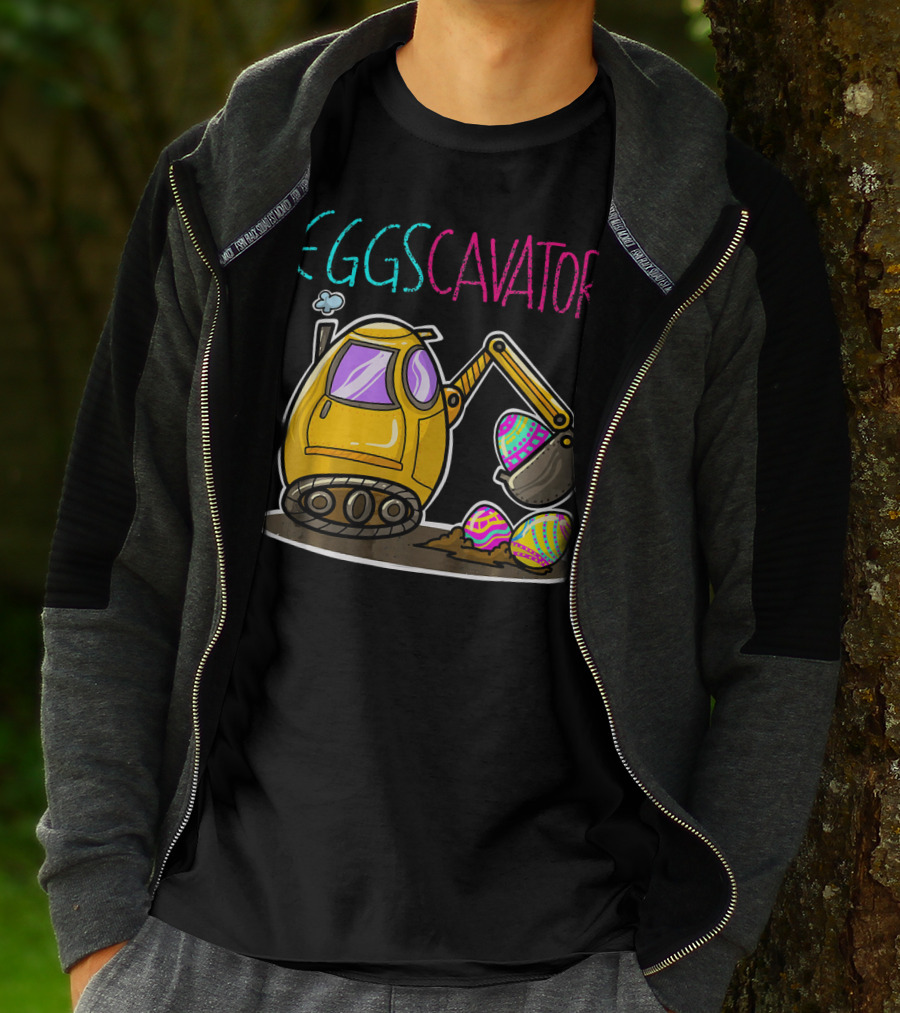 Eggscavator Cool Bucket Easter Excavator With Colorful Eggs T-Shirt