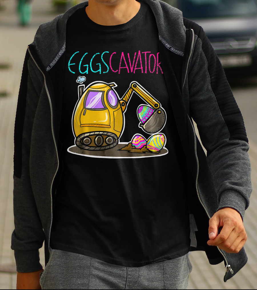 Eggscavator Cool Bucket Easter Excavator With Colorful Eggs T-Shirt