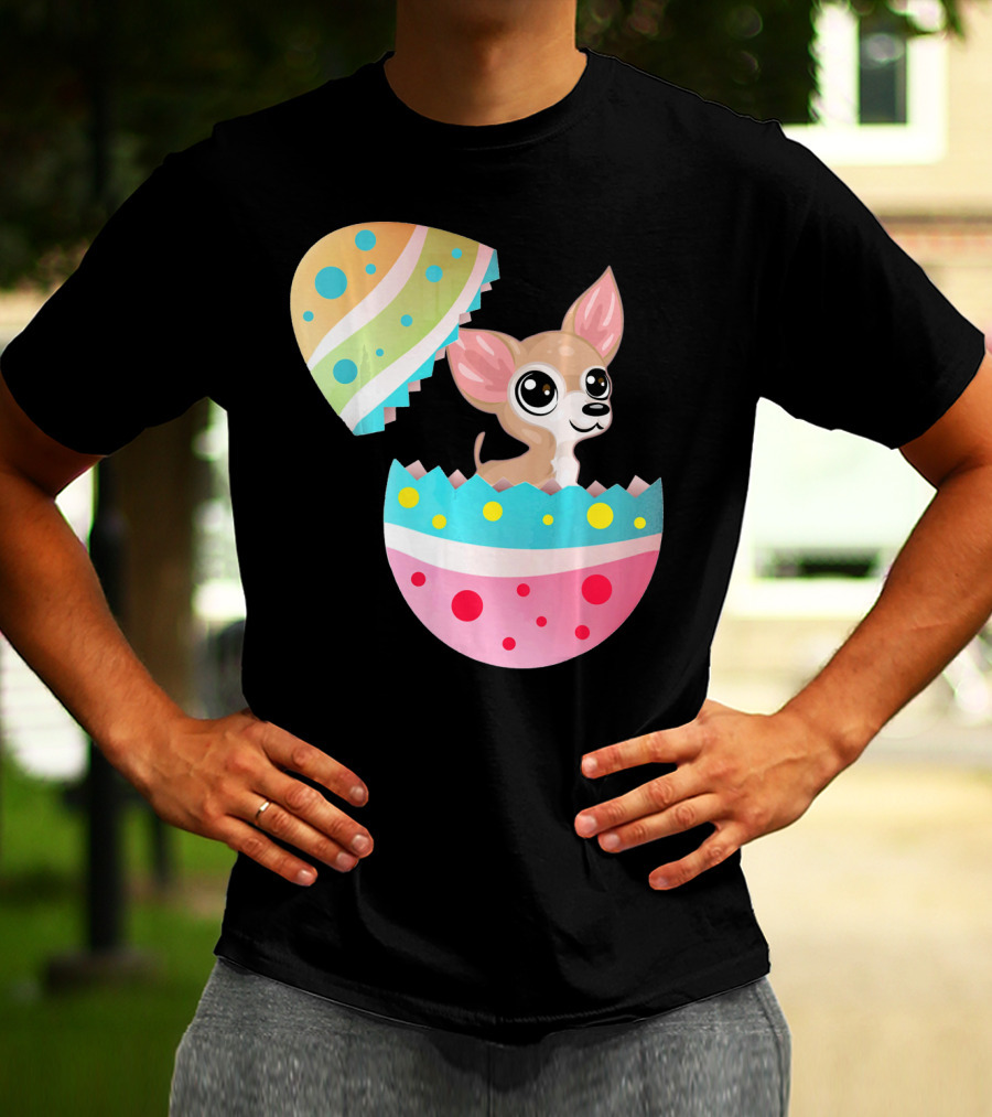 Chihuahua Easter Egg Funny Chihu Happy Surprise T-Shirt