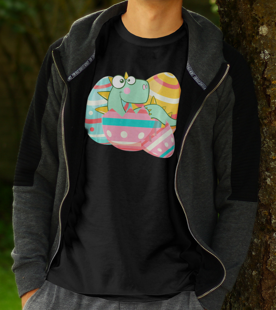 Easter Dino In Colorful Eggs T-Shirt