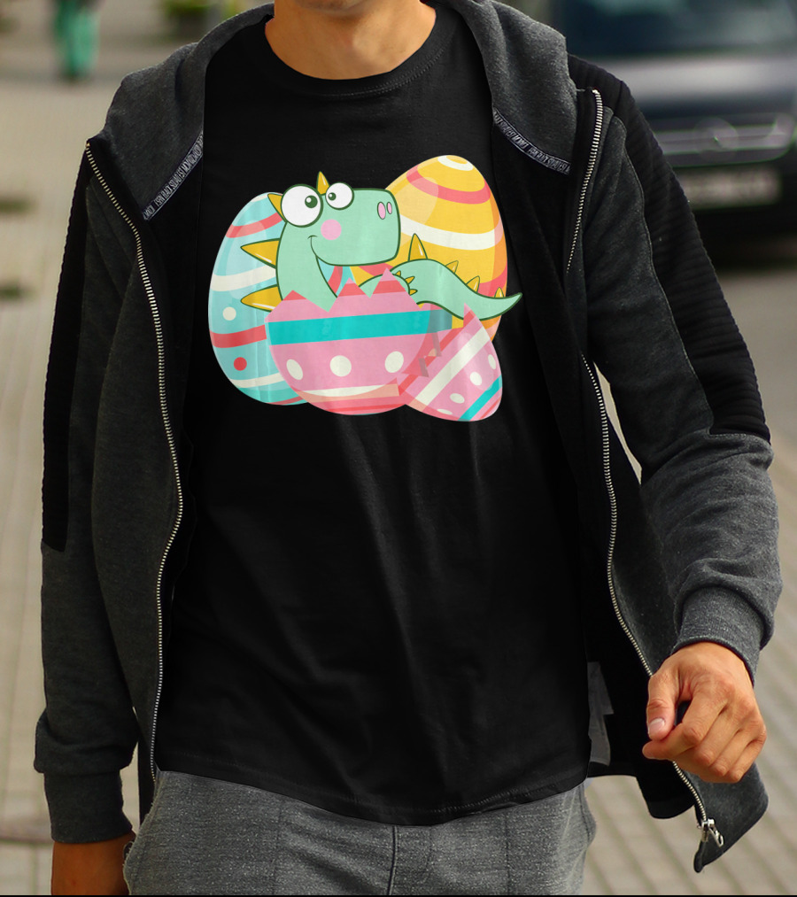 Easter Dino In Colorful Eggs T-Shirt