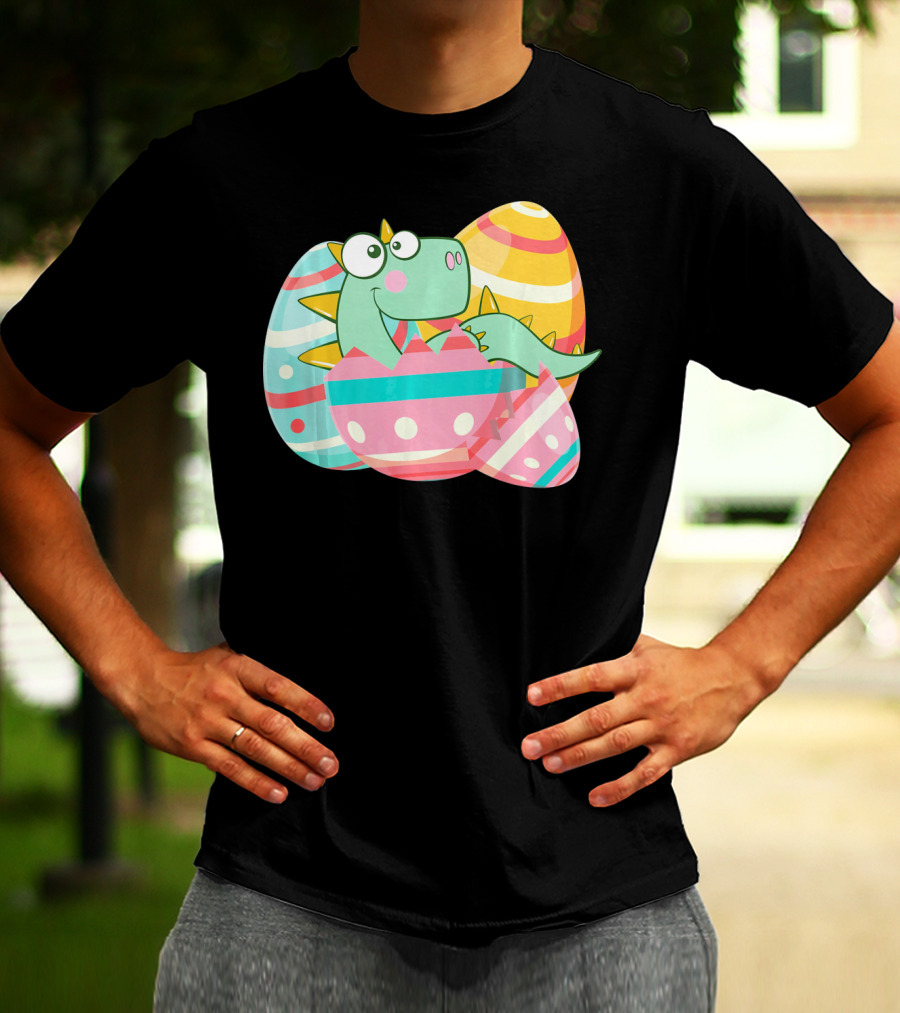 Easter Dino In Colorful Eggs T-Shirt