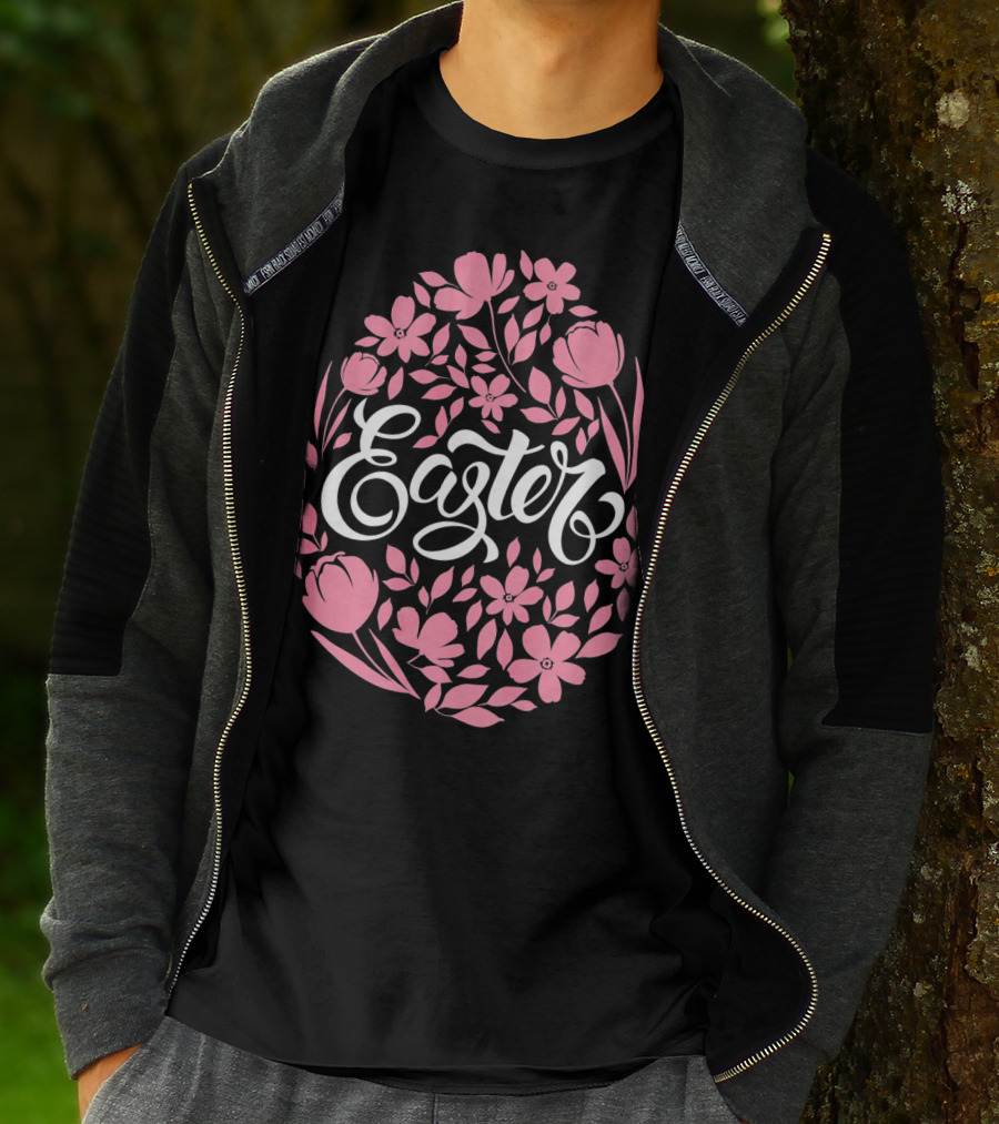 Easter Egg With Pink Flowers T-Shirt