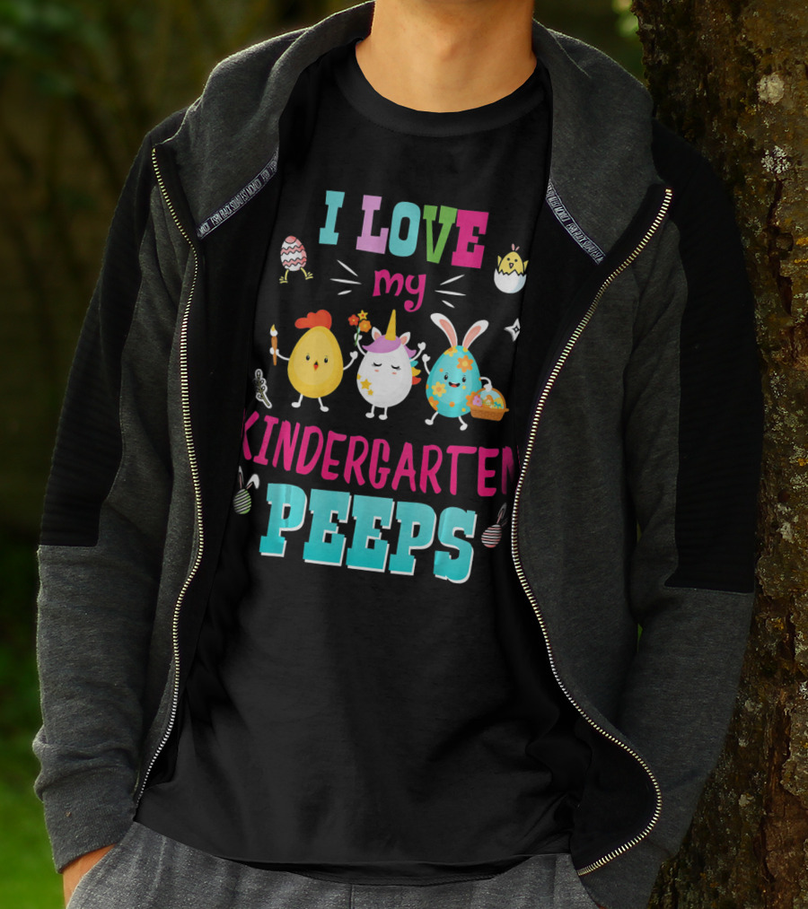 I Love My Kindergarten Peeps Egg Bunny Chick Easter T-Shirt