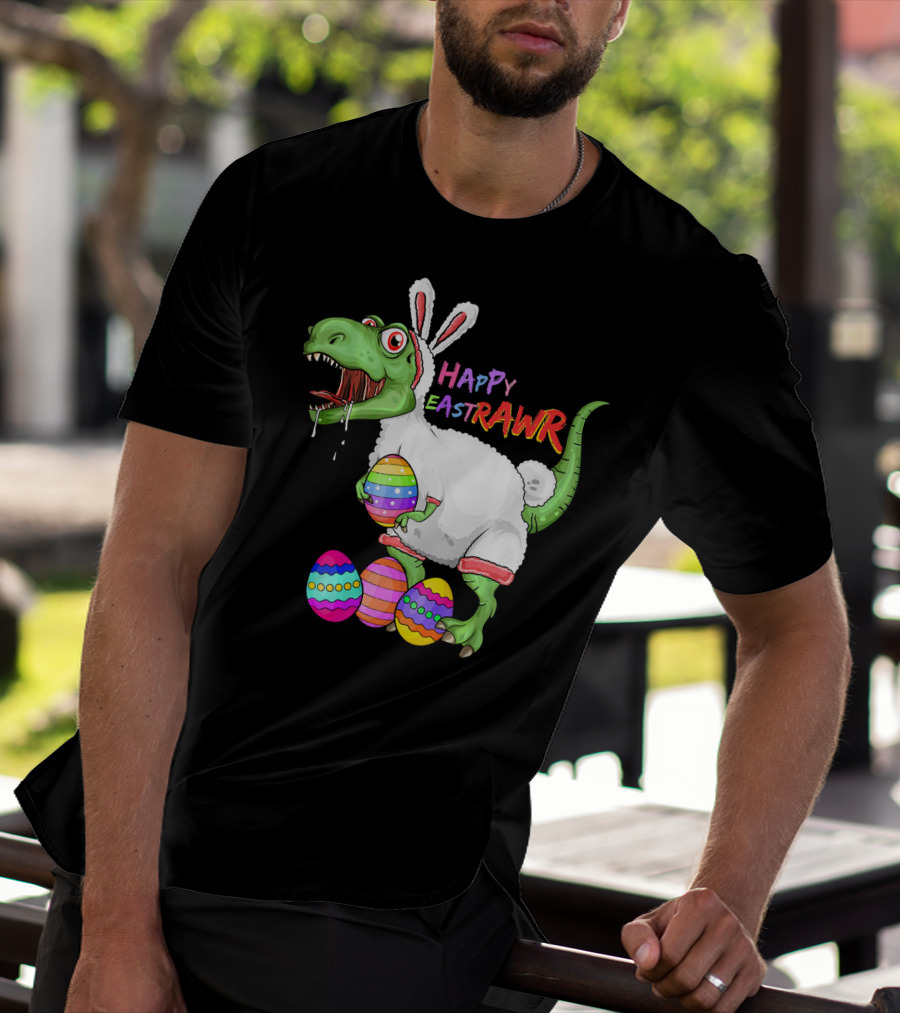Happy Eastrawr Dinosaur Rex Easter Eggs Bunny Costume T-Shirt