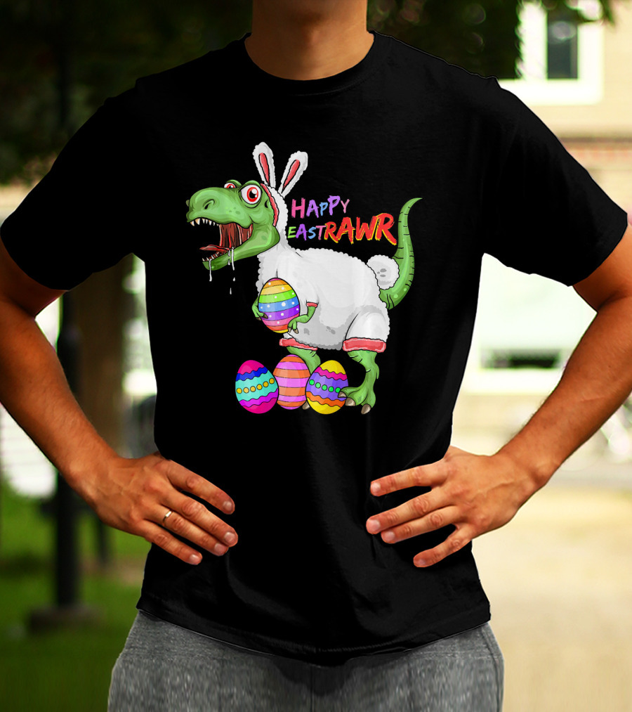 Happy Eastrawr Dinosaur Rex Easter Eggs Bunny Costume T-Shirt