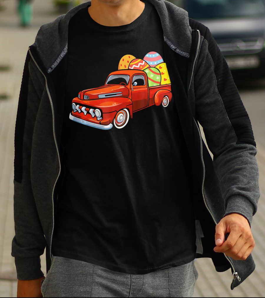 Vintage Easter Egg Pickup Truck With Colorful Eggs T-Shirt