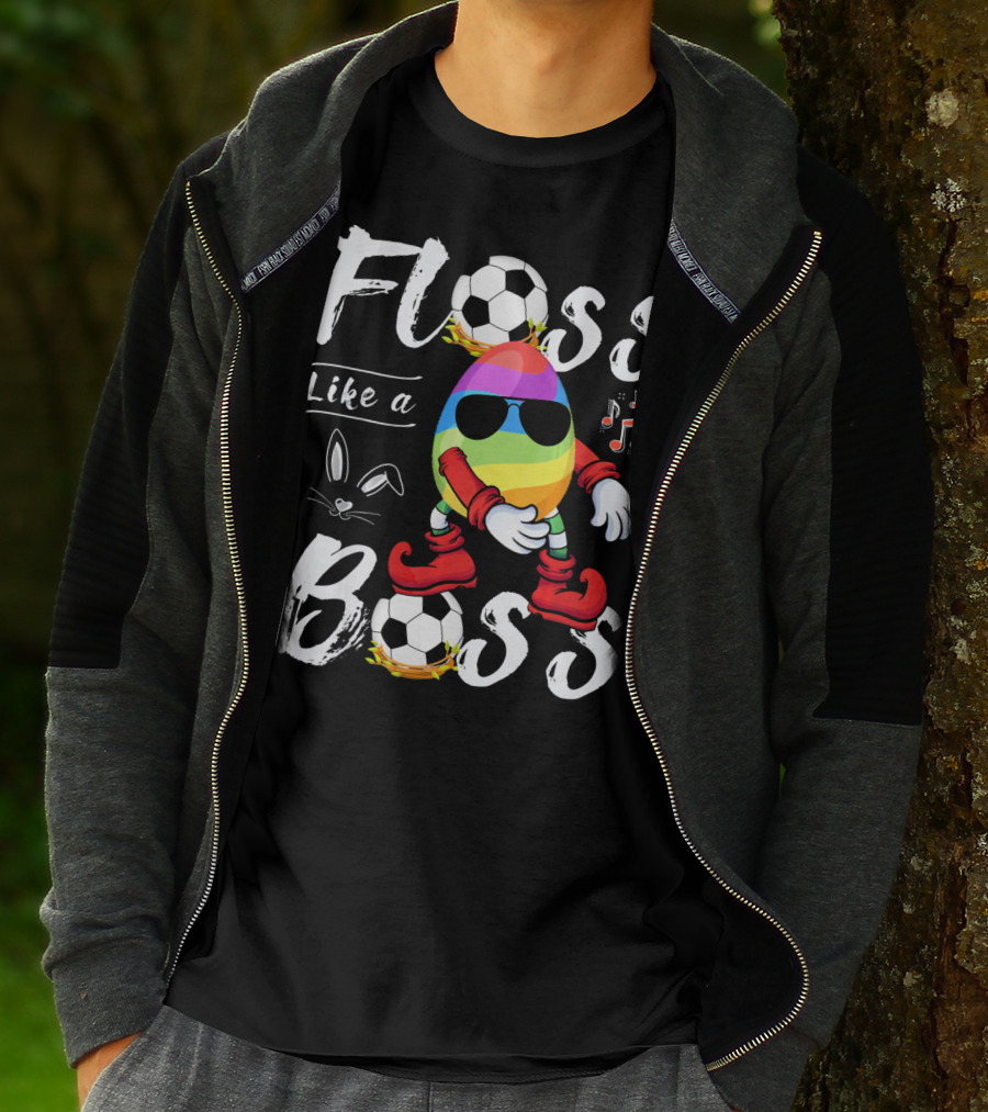 Floss Like A Boss Cool Egg Soccer Easter Fun T-Shirt