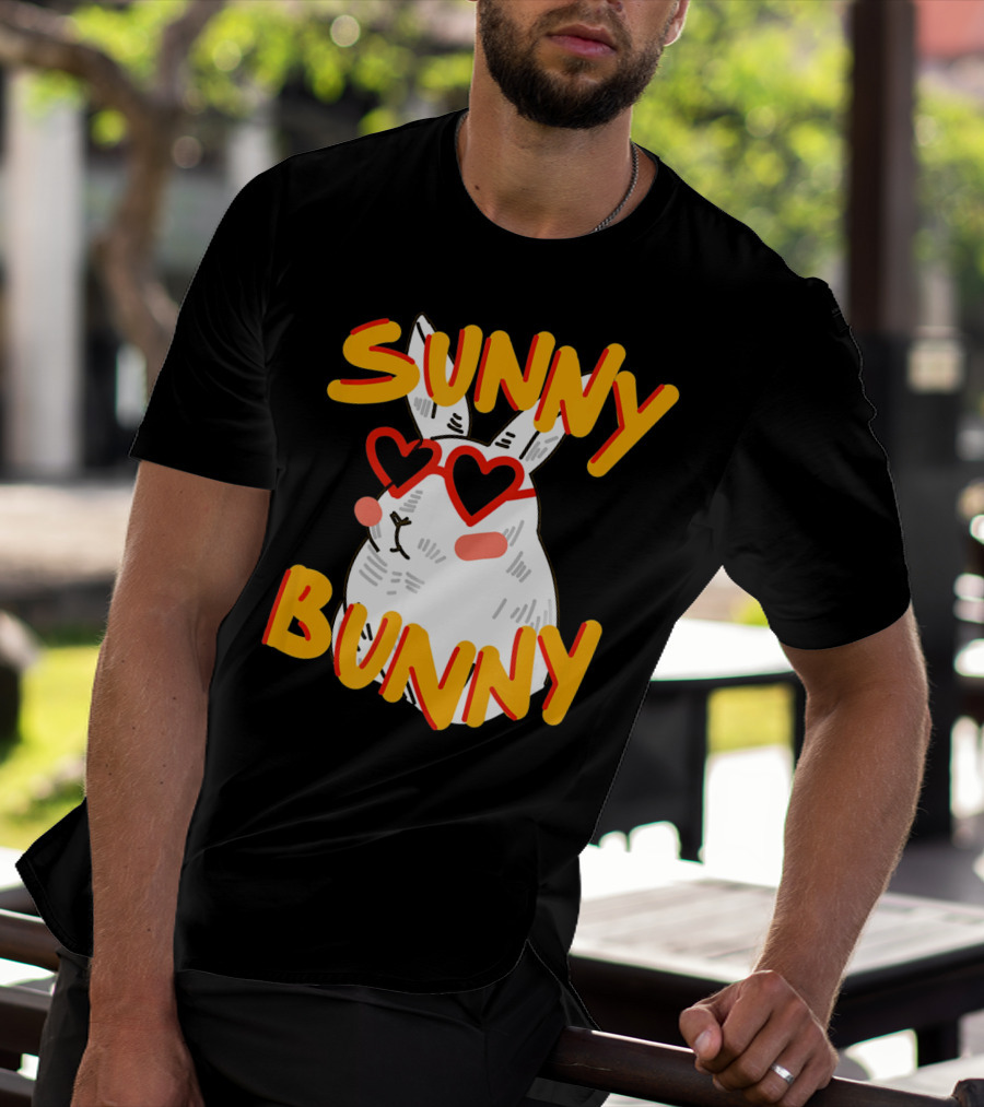 SUNNY BUNNY Cute Happy Easter Heartglass T-Shirt