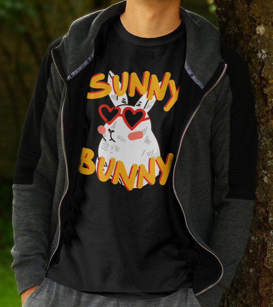 SUNNY BUNNY Cute Happy Easter Heartglass T-Shirt