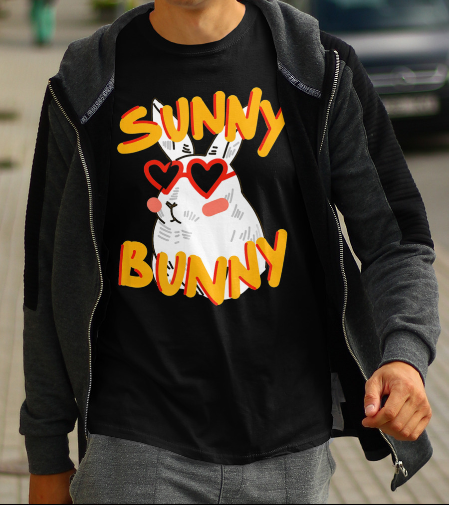 SUNNY BUNNY Cute Happy Easter Heartglass T-Shirt