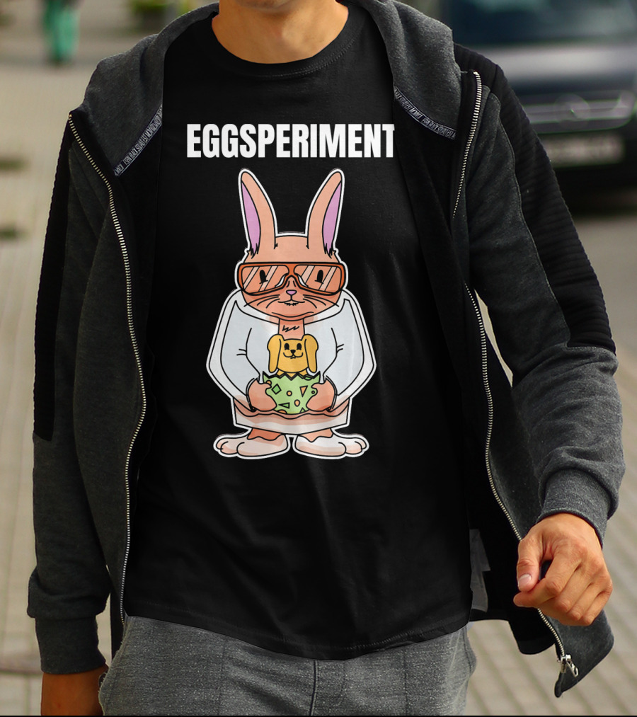 Eggsperiment Easter Bunny Scientist With Toy Rabbit Egg T-Shirt