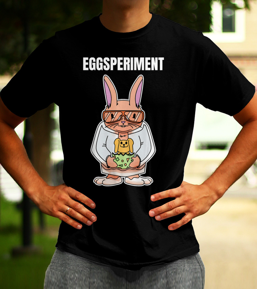 Eggsperiment Easter Bunny Scientist With Toy Rabbit Egg T-Shirt