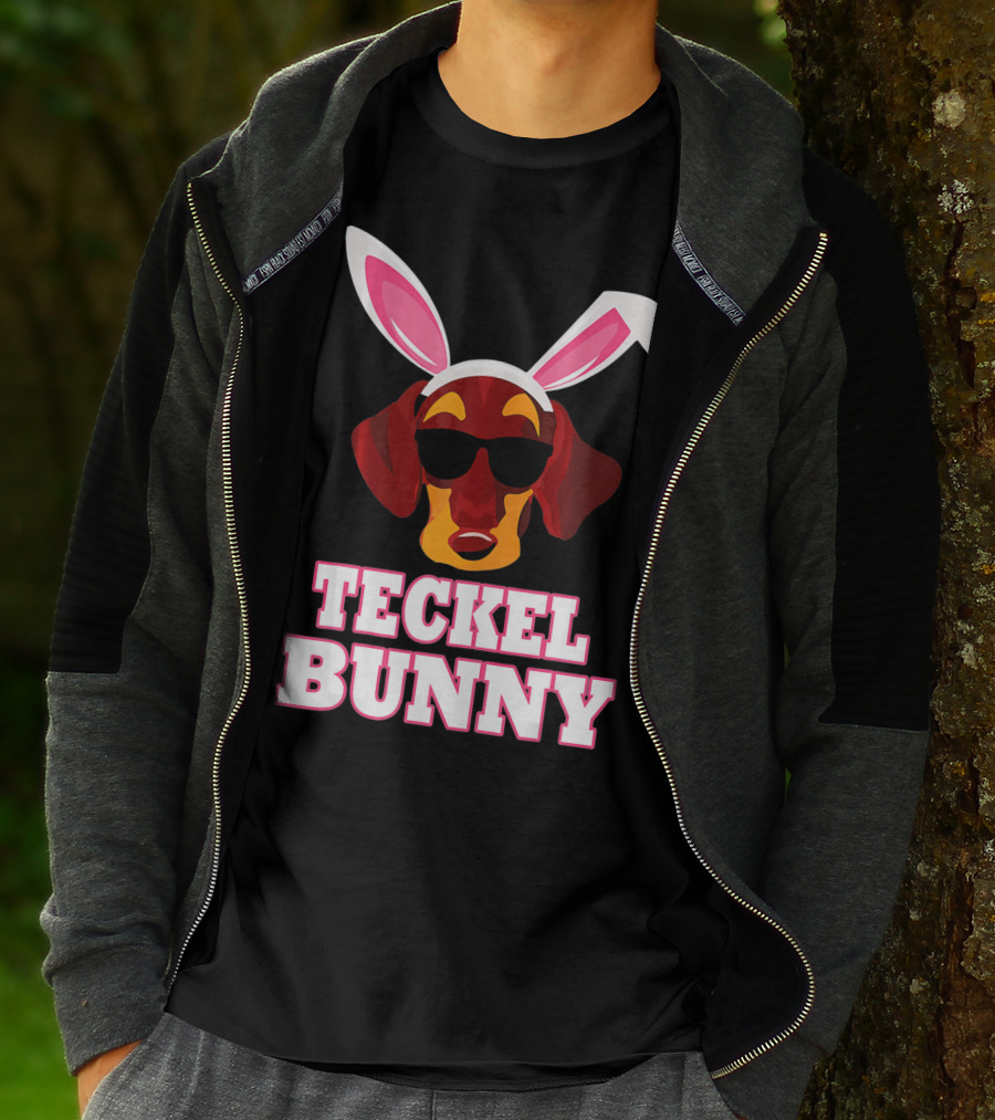 Teckel Bunny Rabbit Dog With Cool Glasses T-Shirt