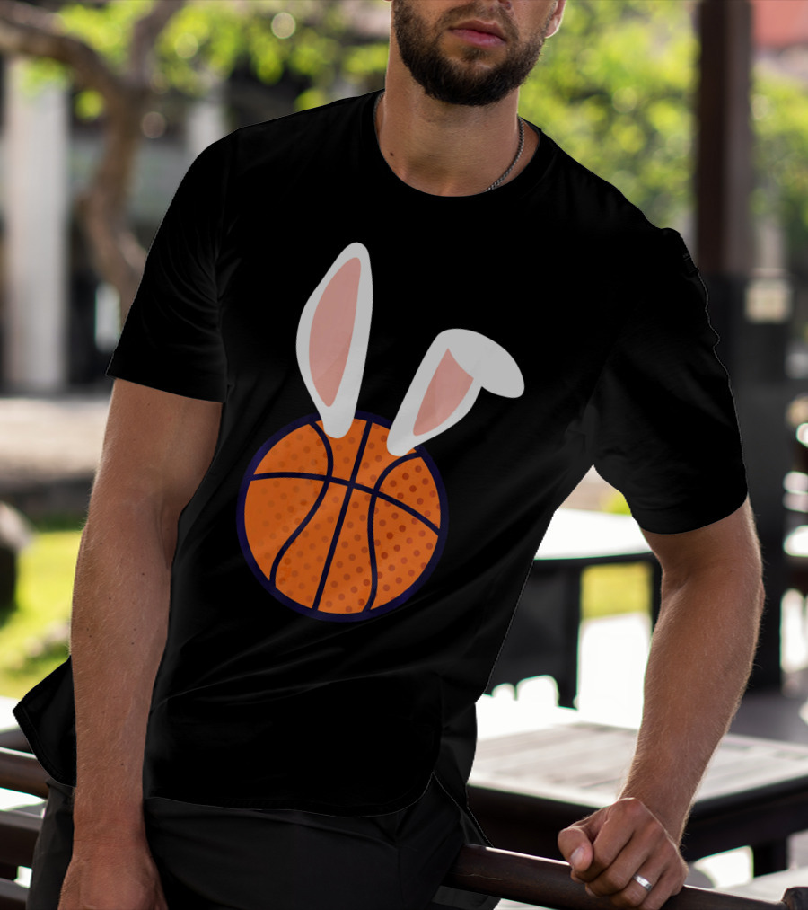 Basketball Bunny Ears Easter Slam Dunk Fun T-Shirt