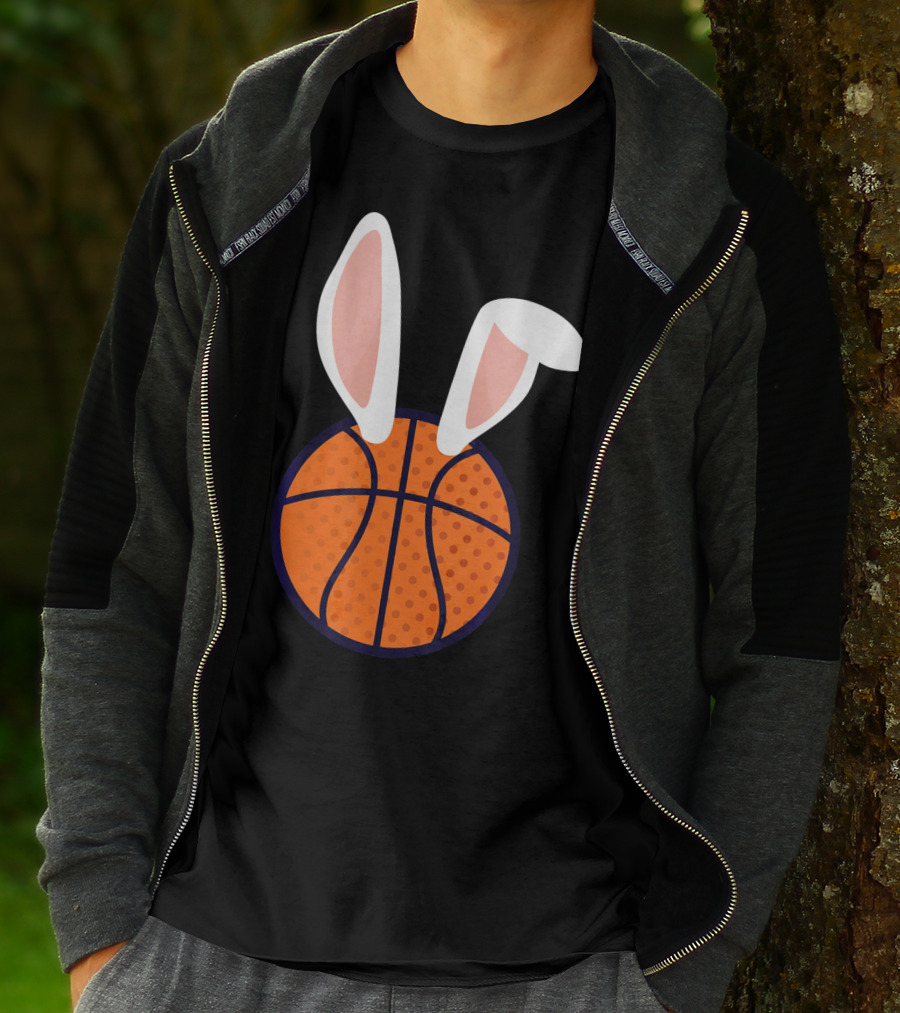 Basketball Bunny Ears Easter Slam Dunk Fun T-Shirt