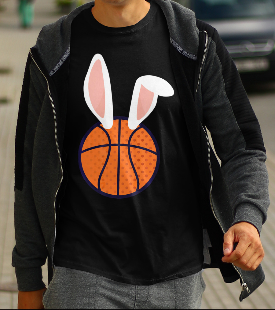 Basketball Bunny Ears Easter Slam Dunk Fun T-Shirt