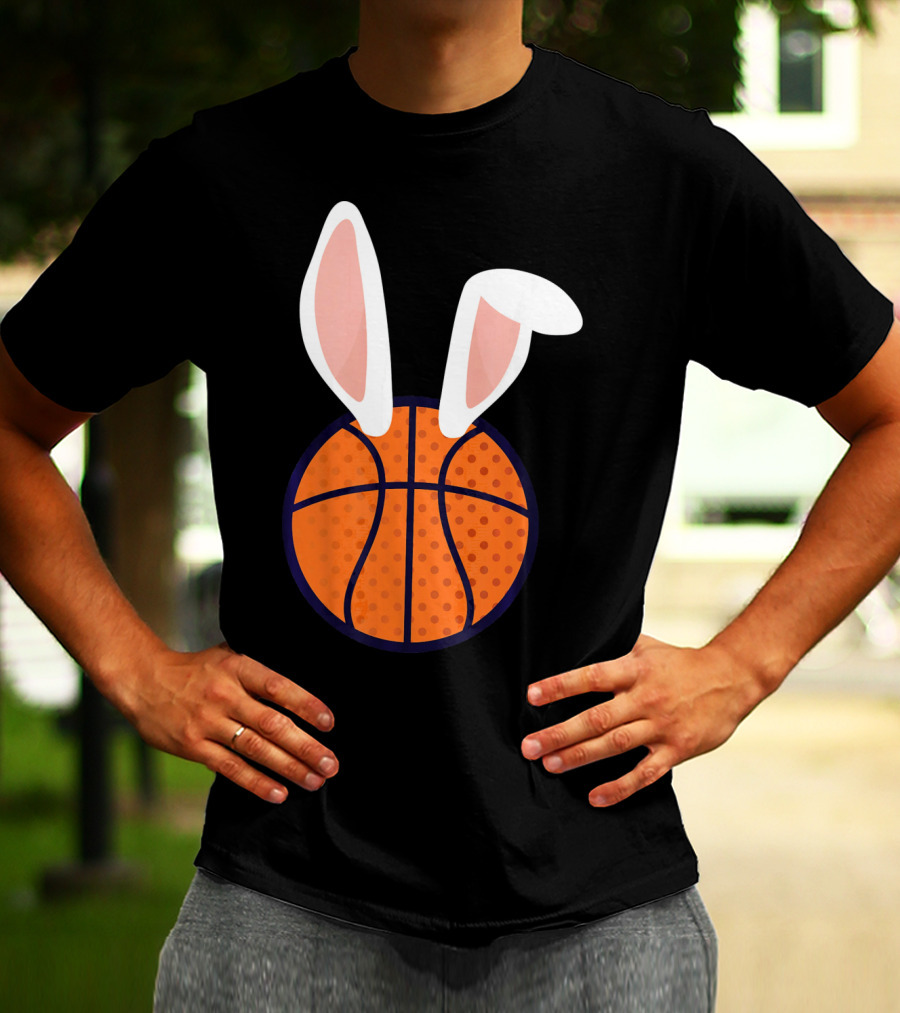 Basketball Bunny Ears Easter Slam Dunk Fun T-Shirt
