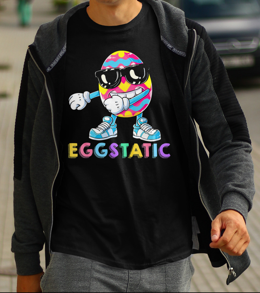 Eggstatic Flossing Easter Egg Dance With Sunglasses And Sneakers T-Shirt