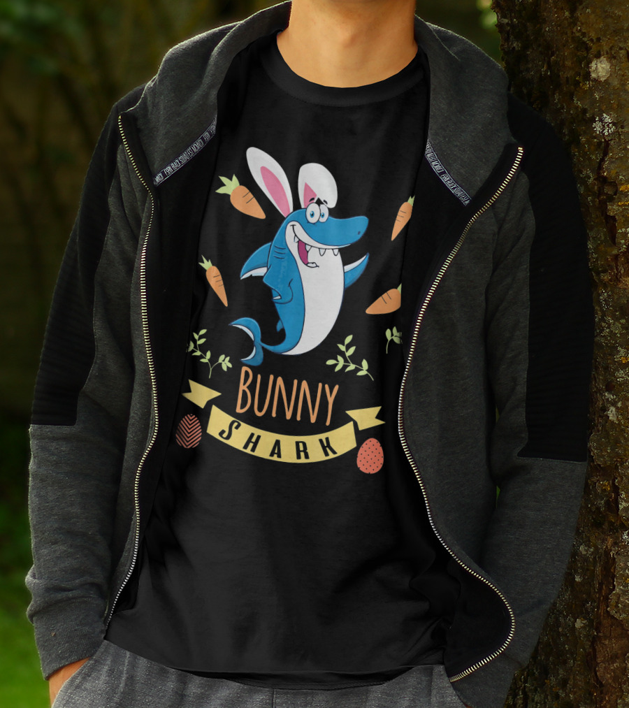 Bunny Shark Easter Carrot Egg Adventure T-Shirt