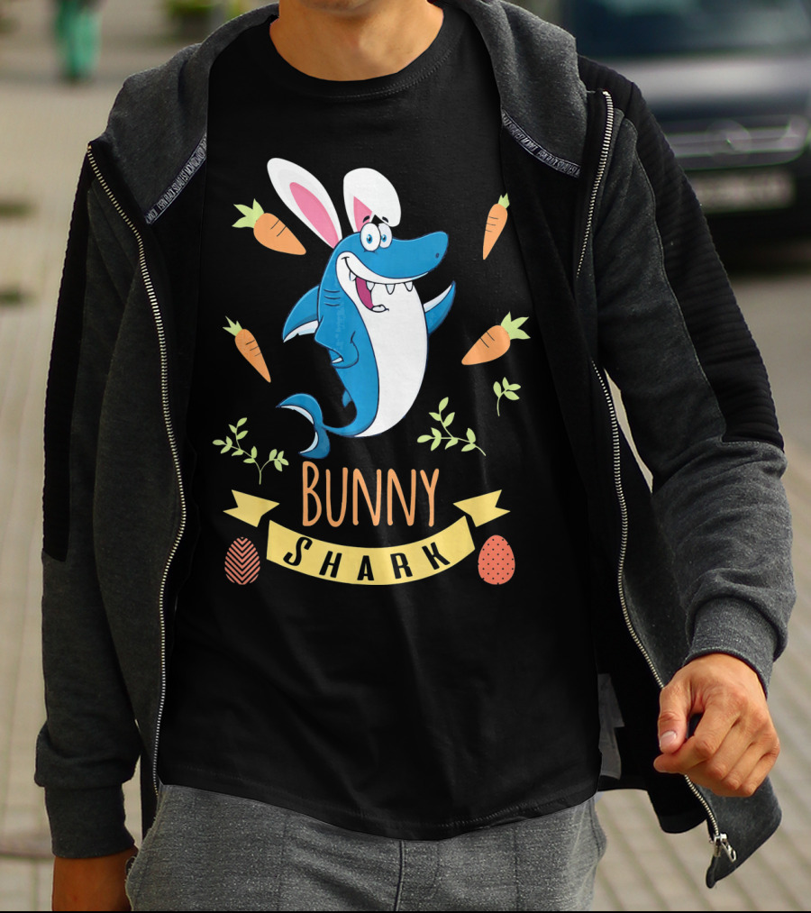Bunny Shark Easter Carrot Egg Adventure T-Shirt