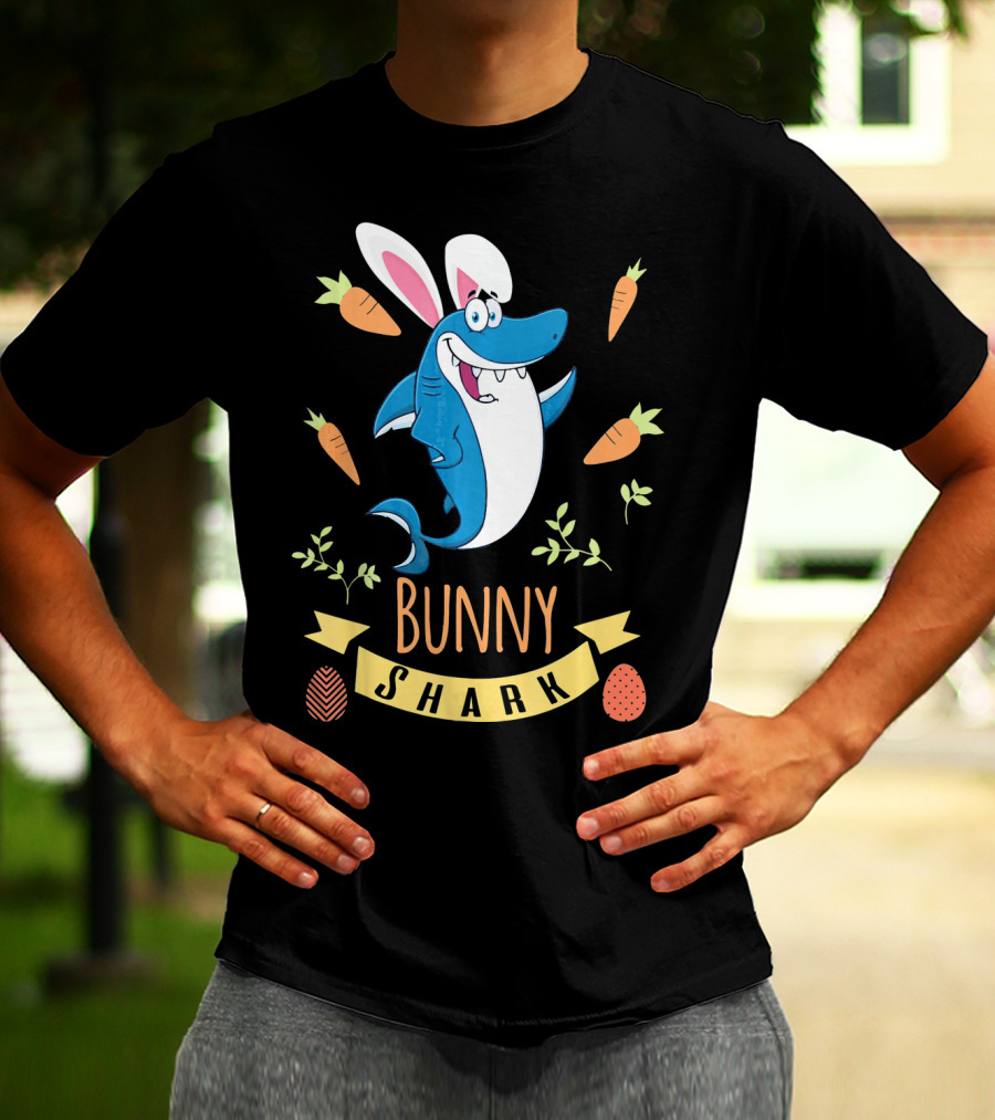 Bunny Shark Easter Carrot Egg Adventure T-Shirt