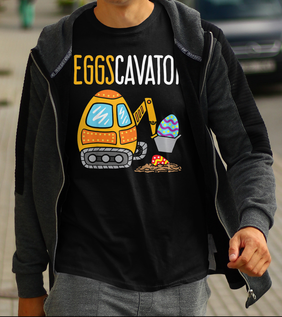 Eggscavator Kids Easter Egg-Digging Excavator Boys T-Shirt