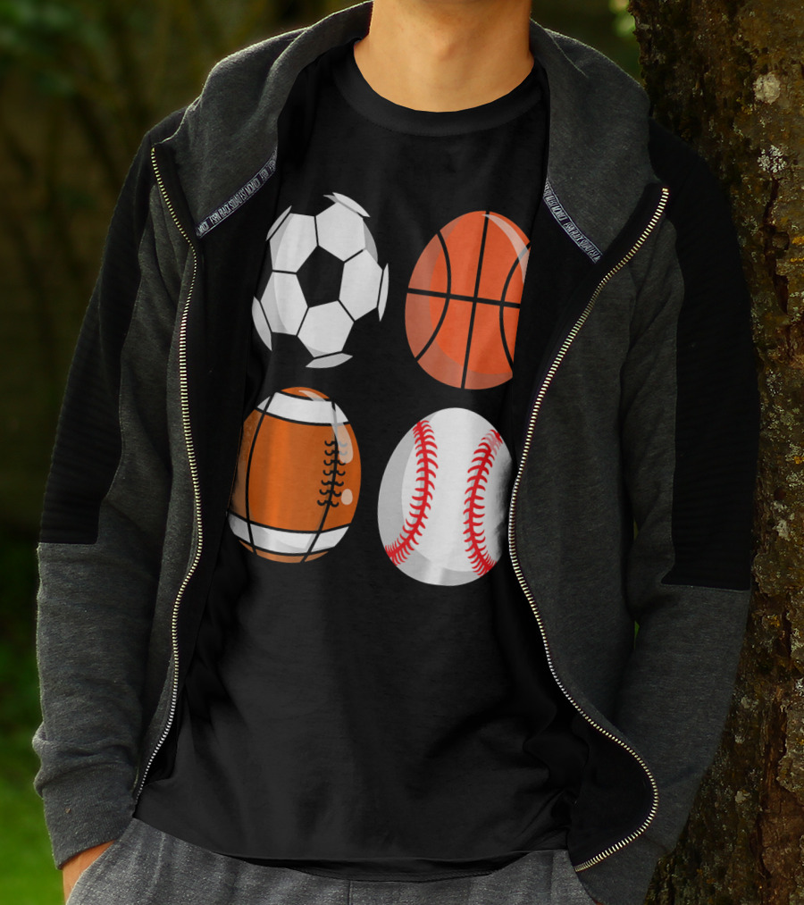 Easter Eggs Football Rugby Basketball Baseball Soccer T-Shirt