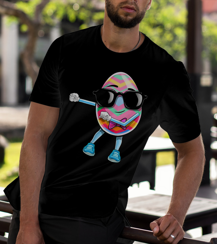 Flossing Easter Egg Kids Funny Dance With Sunglasses T-Shirt
