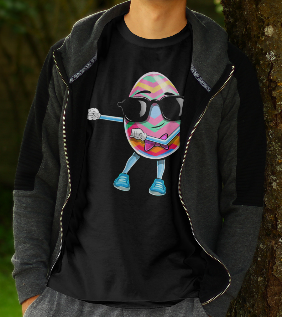 Flossing Easter Egg Kids Funny Dance With Sunglasses T-Shirt