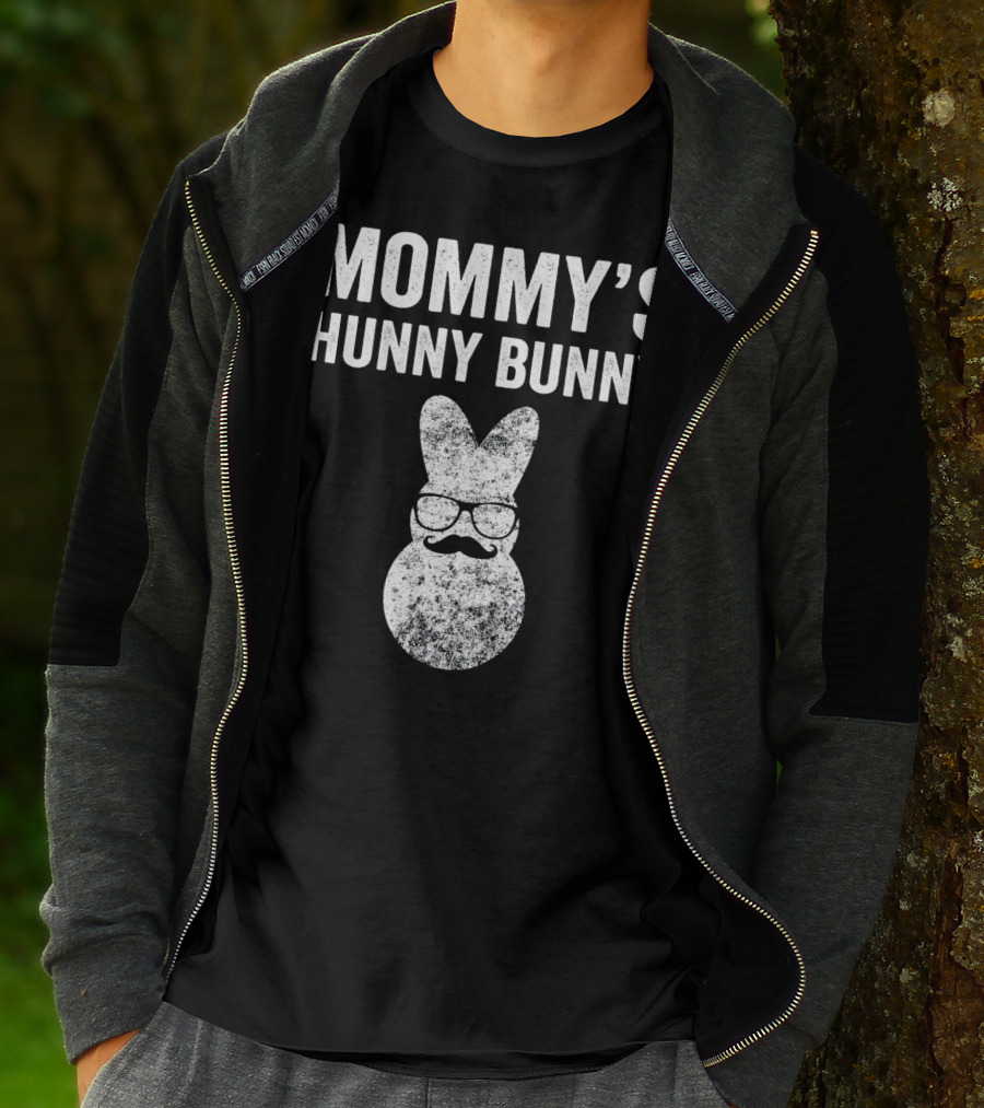 Mommy's Hunny Bunny Easter Bunny With Glasses And Mustache T-Shirt