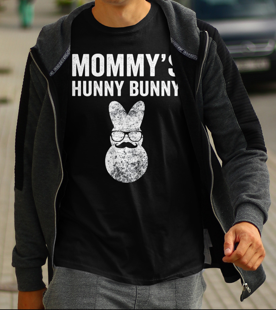 Mommy's Hunny Bunny Easter Bunny With Glasses And Mustache T-Shirt