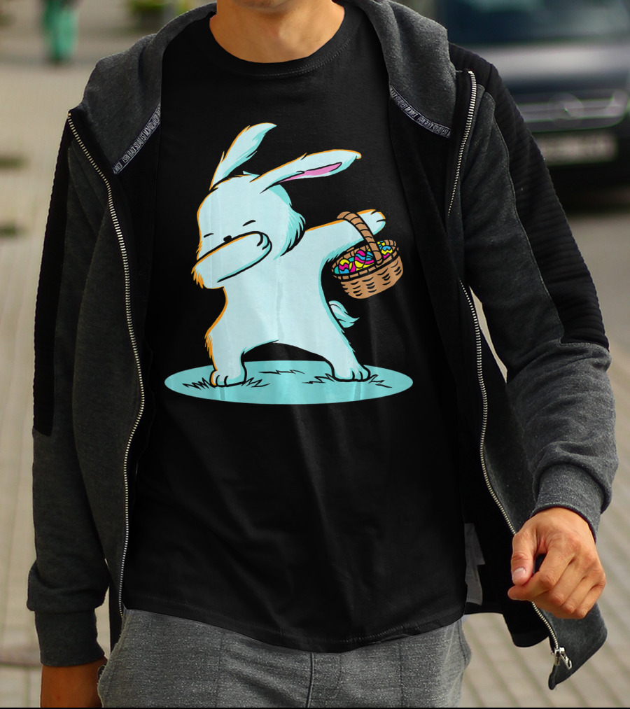 Easter Bunny Dab With Basket Of Eggs For Boys T-Shirt