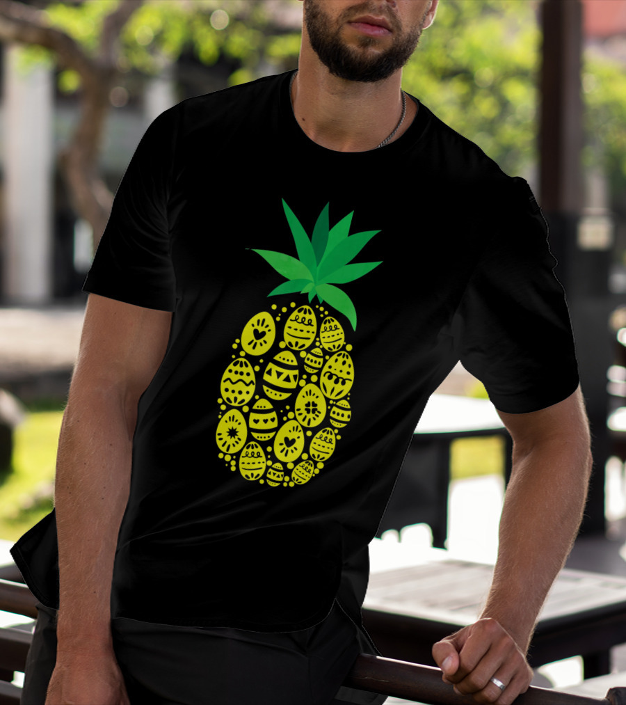 Funny Pineapple Easter Eggs Hunting East T-Shirt