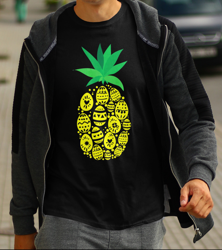 Funny Pineapple Easter Eggs Hunting East T-Shirt