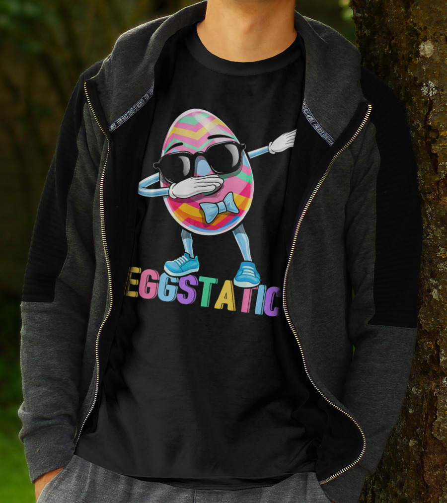 Eggstatic Colorful Dabbing Sunglasses Easter Egg T-Shirt