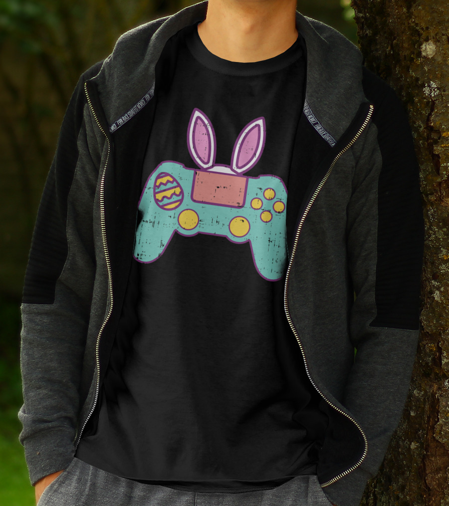 Easter Bunny Gamer Controller With Eggs Gaming Bunn T-Shirt