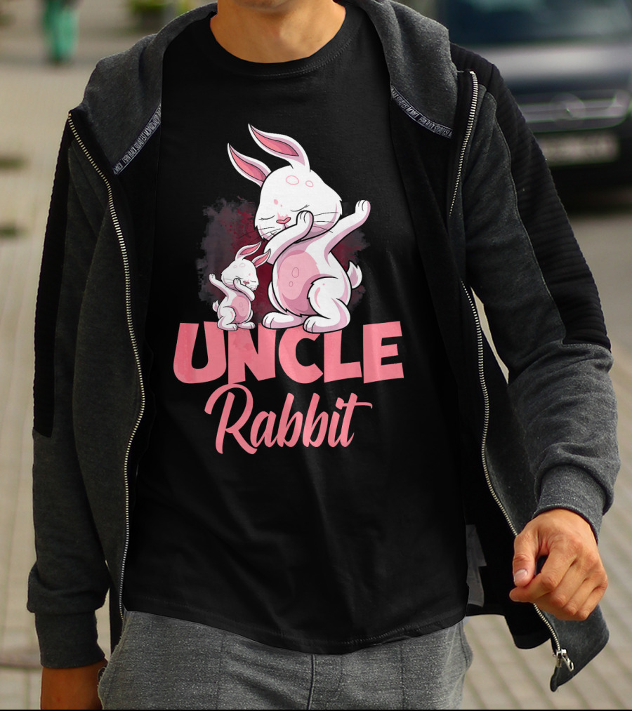 Uncle Rabbit Matching Family Bunny Playful Pink Easter T-Shirt