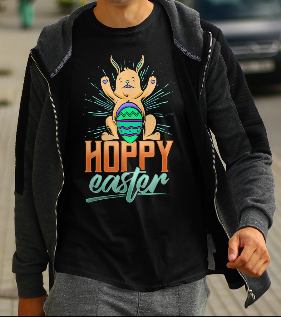 Hoppy Easter Cute Bunny With Easter Egg T-Shirt
