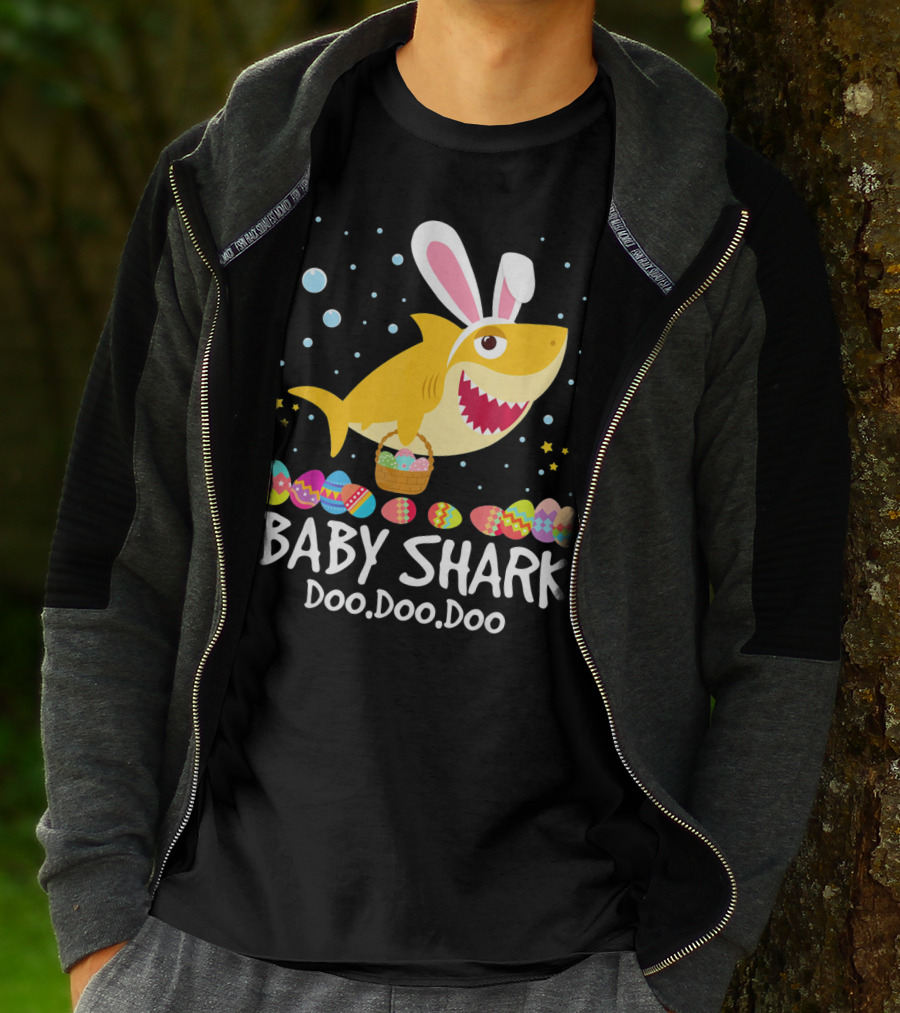 BABY SHARK Doo Doo Doo Bunny Ear Easter Egg Basket T-Shirt