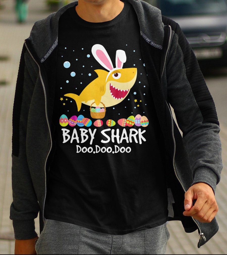 BABY SHARK Doo Doo Doo Bunny Ear Easter Egg Basket T-Shirt