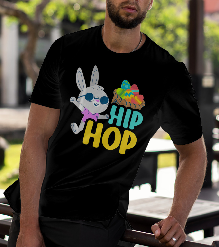 Hip Hop Bunny With Sunglasses And Easter Egg Basket T-Shirt